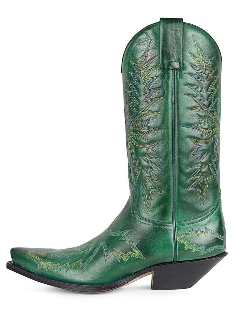 Sendra 8500 Palermo Green Embroidered Leather Cowboy Boots